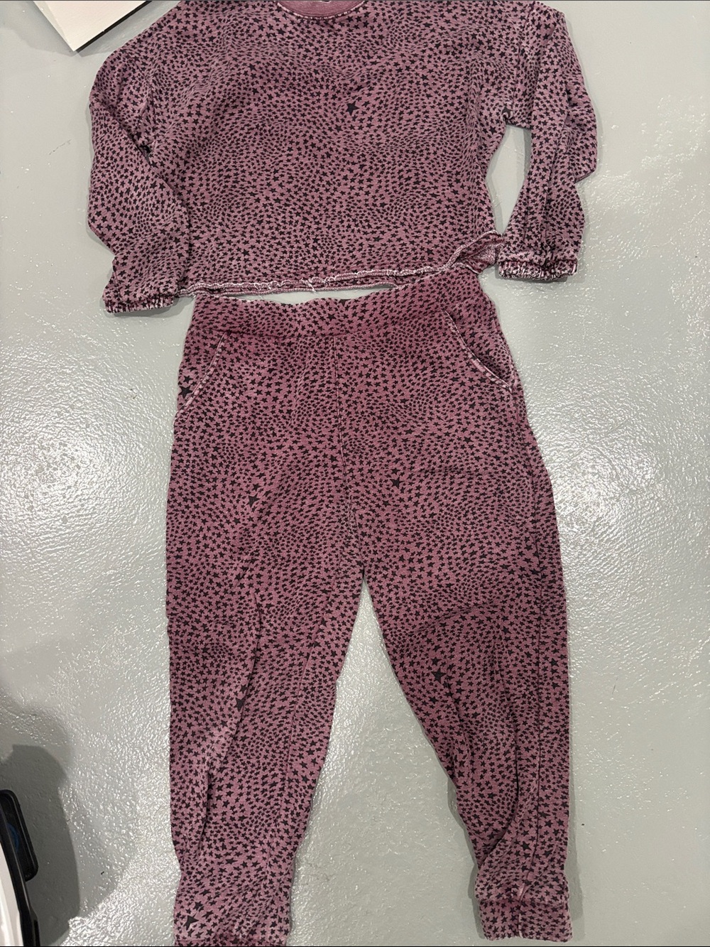 Zsupply Mauve Pink & Black Star Print Two-Piece Loungewear Set